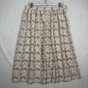 VTG Panther Midi Skirt 15/16 Made in USA Floral Western Cottagecore Pleated